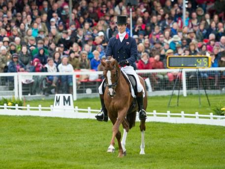  William Fox-Pitt (GBR) and Chilli Morning is currently in second place to Andrew Nicholson (NZL) and Nereo after the Dressage phase at the Mitsubishi Motors Badminton Horse Trials, fourth leg of the FEI Classics™ 2014/2015. (Jon Stroud/FEI)