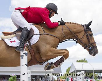 Yann Candele of Caledon, ON, was the Canadian Show Jumping Team pathfinder riding Showgirl, owned by the Watermark Group. (Photo: © Cealy Tetley)