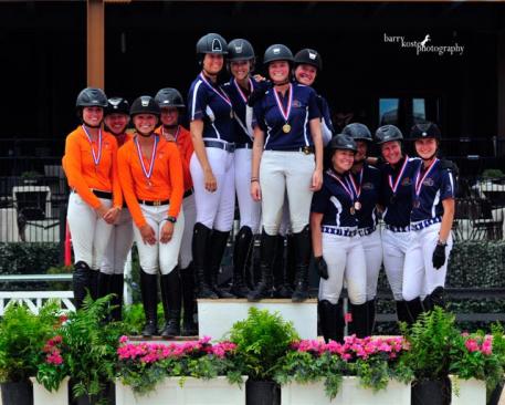 Zone 3 Team 2 captures Adult Amateur Team Gold at the 2015 USHJA Children's and Adult Amateur Jumper South Regional Championships. (Photo: Barry Kost Photography)