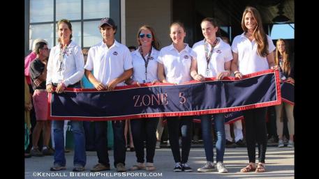 Zone 5 Chef d' Equipe Kelly Goguen, Alec Bozorgi, Kady Abrahmson, Maddy Darst, Vivian Yowan and Catherine Tyree. Photo by Kendall Bierer/Phelps Media Group