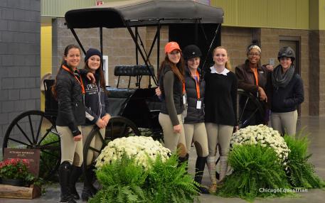 Zone 5 riders Haley Zimmerman, Sarah Grant, Jordan Marmul, Caitlin Boyle, Piper Benjamin, Jordan Allen and Gia Gulino. Photo by Chicago Equestrian. 